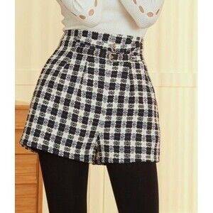 Plaid High-Waisted Shorts